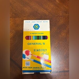 Vintage General’s Kimberly Water Color Drawing Pencils Thin Lead- 12 Colors